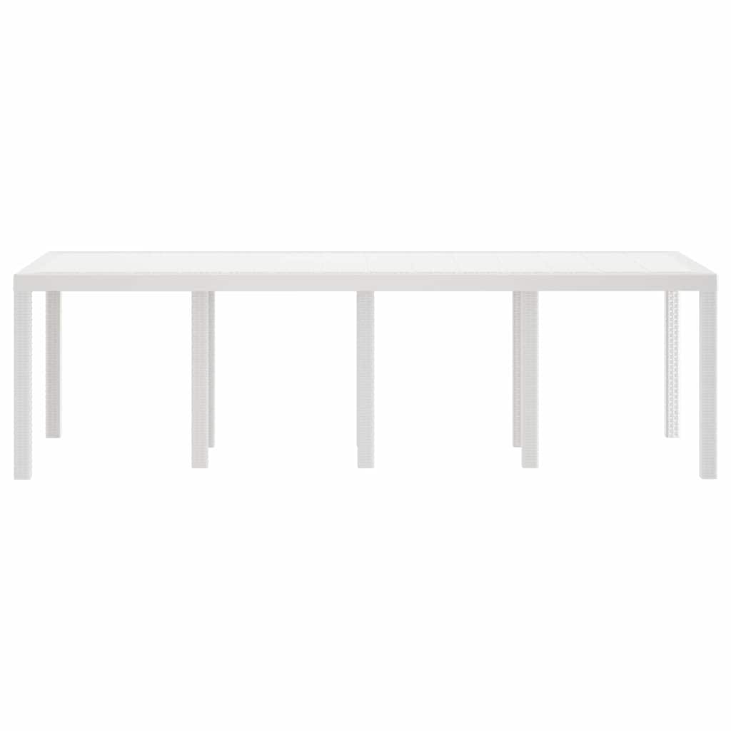 Garden Table White 250 x 100 x 73 cm Poly Rattan